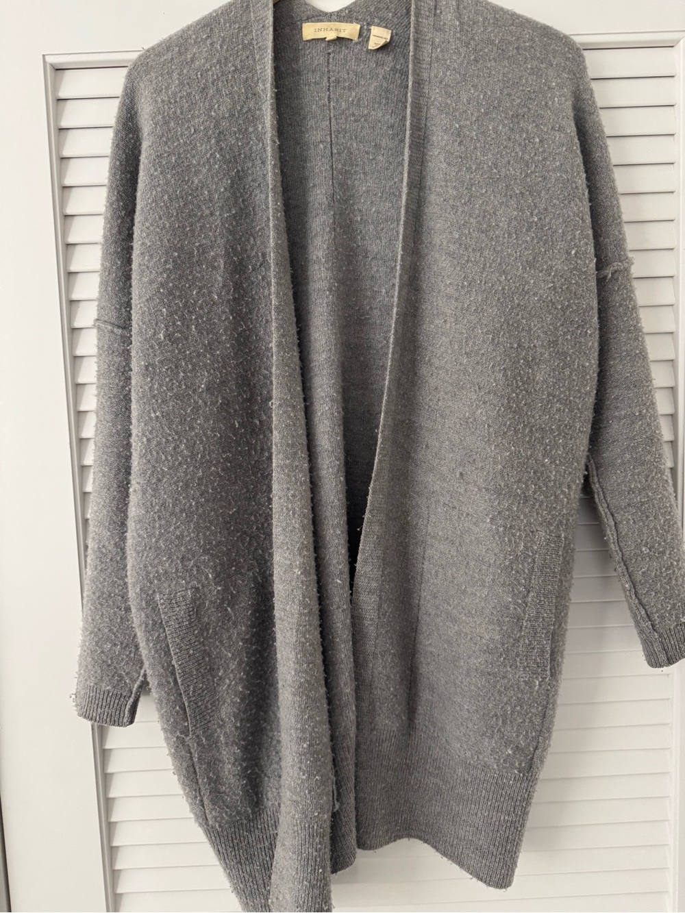 Inhabit Gray Open-Front Cozy Cardigan Sweater